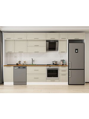 Alvinka 375X240 cm Mbr_c Mutfak Dolabı Beyaz Kumtaşı MB-E90S45S40-2