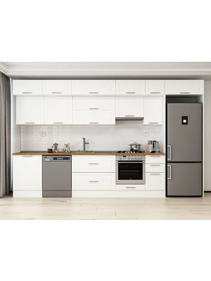 Alvinka 390X240 cm Mbr_c Mutfak Dolabı Beyaz Beyaz MB-E90S60S40-1