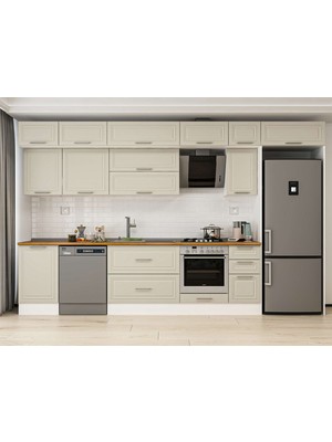 Alvinka 380X240 cm Mbr_c Mutfak Dolabı Beyaz Kumtaşı MB-E90S50S40-2