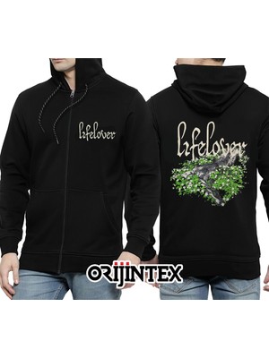 Orijin Lifelover Kapşonlu Fermuarlı Sweatshirt L