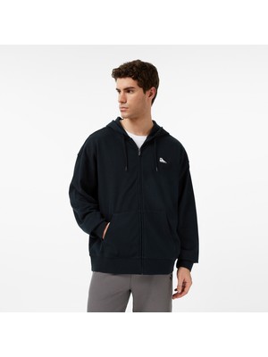 Converse Loose Fit Sneaker Patch Full Zip Erkek Siyah Sweatshirt