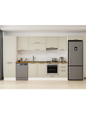 Alvinka 385X222 cm Mbr_c Mutfak Dolabı Beyaz Kumtaşı MBB-E80B60S45-1