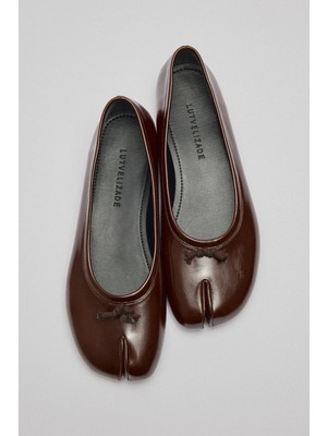 Lutvelizade Babet 2516 - Parmak Arası Düğüm Detaylı Acı Kahve Kadın Babet