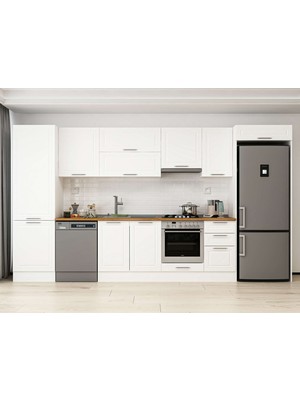 Alvinka 395X222 cm Mbr_c Mdf Mutfak Dolabı Beyaz Beyaz MBB-E90B60S45-1