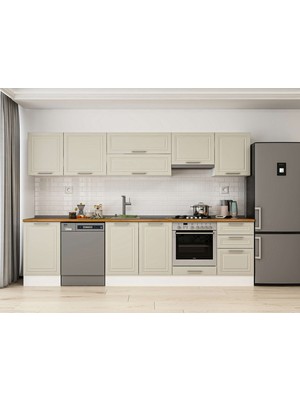 Alvinka 310X210 cm Mbr_c Mutfak Dolabı Beyaz Kumtaşı M-E90S50S50-1