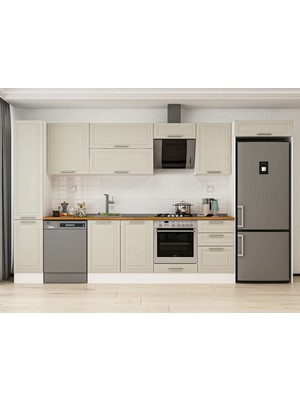 Alvinka 370X222 cm Mbr_c Mutfak Dolabı Beyaz Kumtaşı MBB-E80B40S50-2