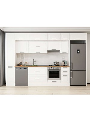Alvinka 370X240 cm Mbr_c Mdf Mutfak Dolabı Beyaz Beyaz MBB-E90B40S40-1