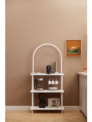 Solto Home MA41-43 Bohem Çevir Kur Modüler 3 Raflı Kahve Köşesi | Aletsiz Kolay Kurulum