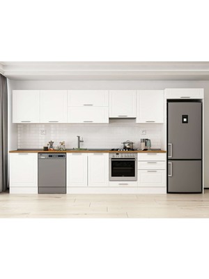 Alvinka 400X222 cm Mbr_c Mdf Mutfak Dolabı Beyaz Beyaz MB-E80S60S60-1
