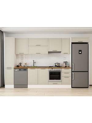 Alvinka 360X222 cm Mbr_c Mutfak Dolabı Beyaz Kumtaşı MBB-E80B40S40-1