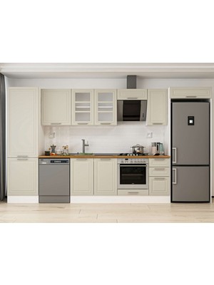 Alvinka 380X222 cm Mbr_c Mutfak Dolabı Beyaz Kumtaşı MBB-E80B60S40-3
