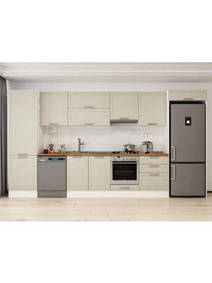 Alvinka 400X222 cm Mbr_c Mutfak Dolabı Beyaz Kumtaşı MBB-E80B60S60-1