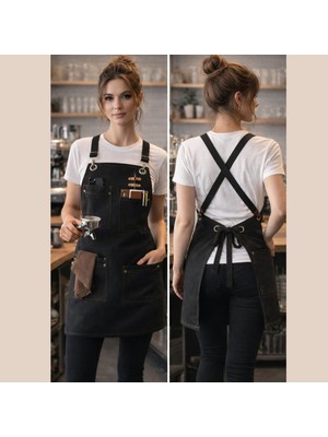 Premium Duck Kumaş Barista Önlüğü ( Ayarlanabilir Askılı)