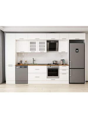 Alvinka 370X240 cm Mbr_c Mdf Mutfak Dolabı Beyaz Beyaz MBB-E80B45S45-3