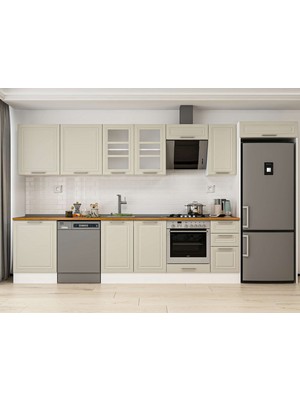Alvinka 390X222 cm Mbr_c Mutfak Dolabı Beyaz Kumtaşı MB-E90S60S40-3