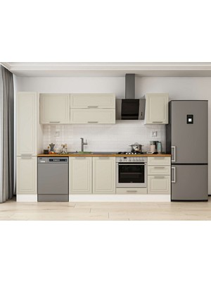Alvinka 295X210 cm Mbr_c Mdf Mutfak Dolabı Beyaz Kumtaşı MB-E90B40S45-2