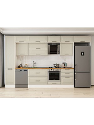 Alvinka 395X240 cm Mbr_c Mutfak Dolabı Beyaz Kumtaşı MBB-E90B45S60-2