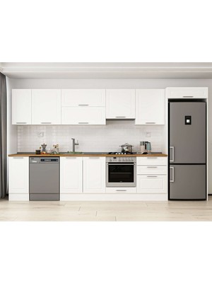 Alvinka 390X222 cm Mbr_c Mdf Mutfak Dolabı Beyaz Beyaz MB-E90S40S60-1