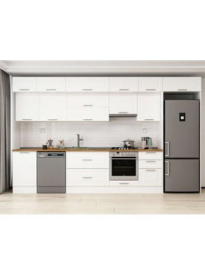 Alvinka 390X240 cm Mbr_c Mdf Mutfak Dolabı Beyaz Beyaz MB-E90S50S50-1