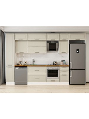 Alvinka 365X240 cm Mbr_c Mdf Mutfak Dolabı Beyaz Kumtaşı MBB-E80B40S45-2