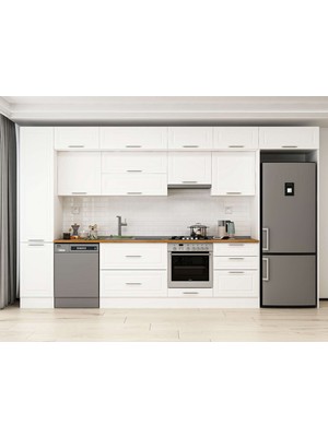Alvinka 385X240 cm Mbr_c Mdf Mutfak Dolabı Beyaz Beyaz MBB-E80B45S60-1