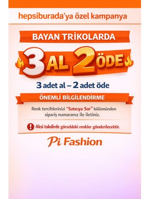 Pi Fashion 3 Al 2 Öde Bayan Triko Body Kaşkorse Kumaş