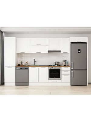 Alvinka 380X222 cm Mbr_c Mutfak Dolabı Beyaz Beyaz MBB-E90B50S40-1
