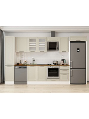 Alvinka 380X222 cm Mbr_c Mdf Mutfak Dolabı Beyaz Kumtaşı MBB-E90B45S45-3