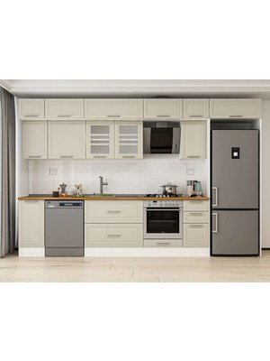 Alvinka 360X240 cm Mbr_c Mdf Mutfak Dolabı Beyaz Kumtaşı MB-E80S40S40-3