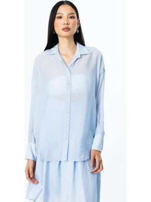 Ekol Düğmeli Uzun Kollu Kadın Gömlek 25YEKL03020