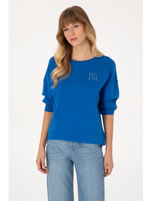 U.S. Polo Assn. Kadın Koyu Mavi Bisiklet Yaka Basic Sweatshırt 50313565-VR032