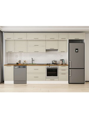 Alvinka 380X240 cm Mbr_c Mutfak Dolabı Beyaz Kumtaşı MB-E90S45S45-1