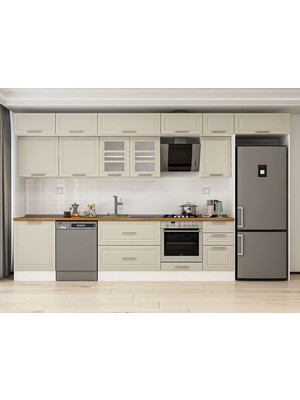 Alvinka 395X240 cm Mbr_c Mdf Mutfak Dolabı Beyaz Kumtaşı MB-E90S60S45-3