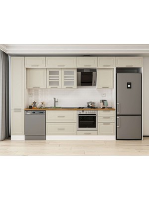 Alvinka 380X240 cm Mbr_c Mdf Mutfak Dolabı Beyaz Kumtaşı MBB-E90B40S50-3