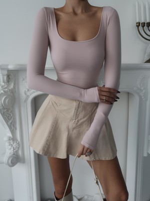 Paw Garage Kadın Eden Kare Yaka Uzun Kollu Body