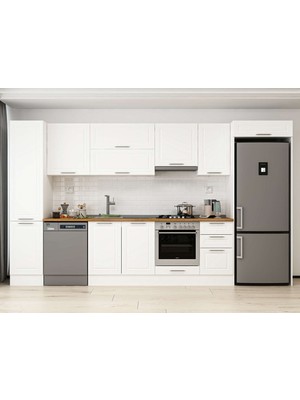 Alvinka 370X222 cm Mbr_c Mdf Mutfak Dolabı Beyaz Beyaz MBB-E80B45S45-1