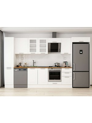 Alvinka 375X222 cm Mbr_c Mdf Mutfak Dolabı Beyaz Beyaz MBB-E90B40S45-3
