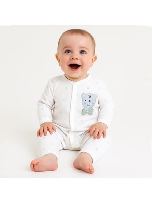 Sebi Bebe Puantiyeli Ayılı Papyonlu Tulum 1138