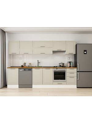 Alvinka 305X210 cm Mbr_c Mutfak Dolabı Beyaz Kumtaşı M-E90S50S45-1