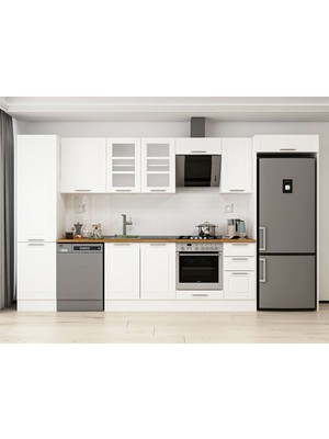 Alvinka 370X222 cm Mbr_c Mdf Mutfak Dolabı Beyaz Beyaz MBB-E80B50S40-3