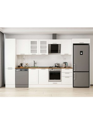 Alvinka 385X222 cm Mbr_c Mdf Mutfak Dolabı Beyaz Beyaz MBB-E90B45S50-3