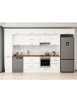 Alvinka 380X240 cm Mbr_c Mdf Mutfak Dolabı Beyaz Beyaz MBB-E90B40S50-1