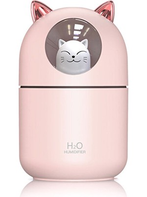 Roichil Sevimli Kedi Tasarımlı Aromaterapi Nemlendirici Hava Nemlendirici Difüzör - USB Bağlantılı