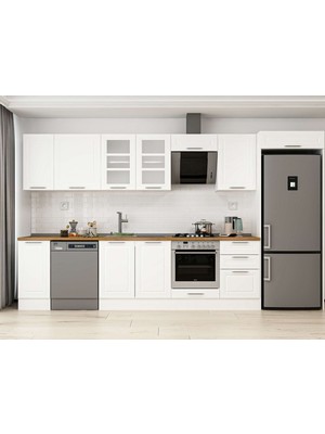 Alvinka 370X222 cm Mbr_c Mdf Mutfak Dolabı Beyaz Beyaz MB-E80S40S50-3