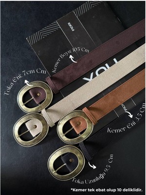 Fiori Süet Oval Tokalı Kadın Pantolon Kemeri, Ceket Kemeri, Gömlek Kemeri, Elbise Kemeri