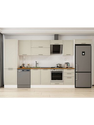 Alvinka 400X222 cm Mbr_c Mdf Mutfak Dolabı Beyaz Kumtaşı MBB-E90B60S50-2