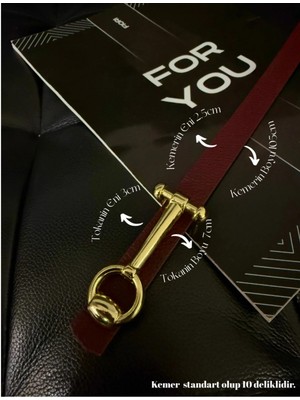 Fiori Tasarım Uzun Tokalı Ince Kadın Kemeri, Ceket Kemeri, Gömlek Kemeri, Elbise Kemeri