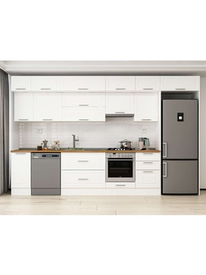Alvinka 370X240 cm Mbr_c Mutfak Dolabı Beyaz Beyaz MB-E80S40S50-1