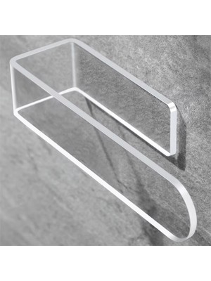 Akrilik 4mm Şeffaf Pleksiglas Havlu, Kağıt Rulo Havluluk, Peçetelik, Yapışkanlı Tasarım, Banyo Askısı