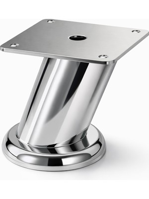 Badem10 Tablalı Dereceli Ayarlanabilir (6 Cm) Krom Metal Baza Tv Ünitesi Koltuk Mobilya Ayağı (+2cm)